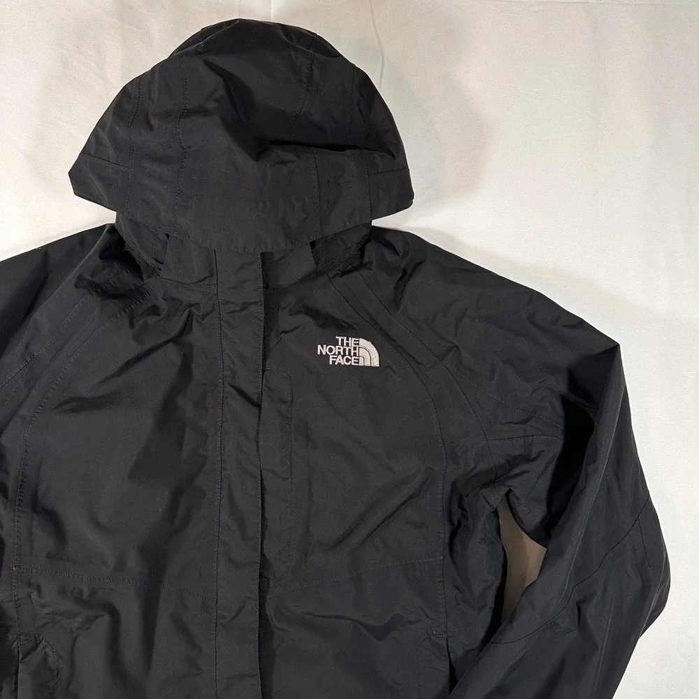 The North Face HyVent Black Waterproof Hooded Rain Jacket Womens XL - Picture 2 of 12